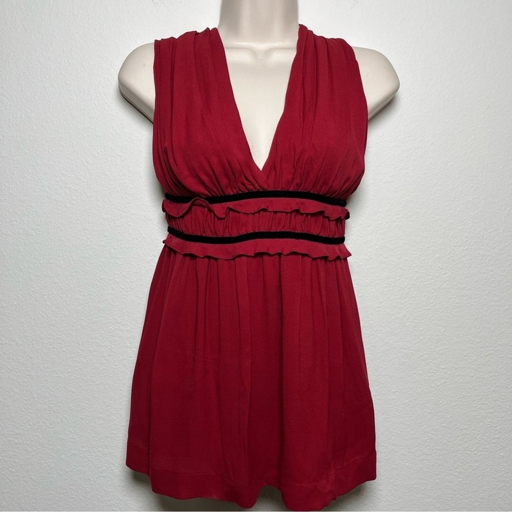 NEW Robert Rodriguez Women 100% SILK Babydoll Top Large Dark Romantic Whimsigoth